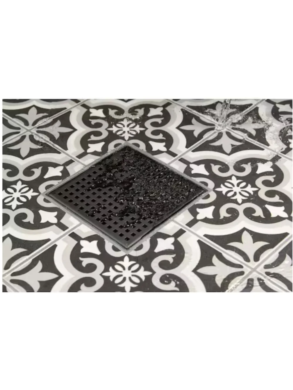 Oatey Designline 4 in. x 4 in. Stainless Steel Square Shower Drain Matte Black